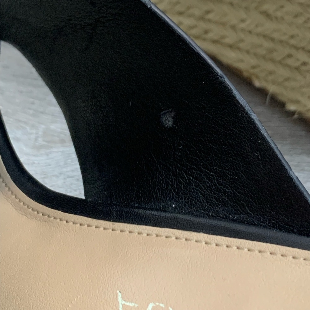 Via Spiga Black Leather Espadrille Sandal Wedges 8M - Picture 11 of 11